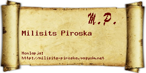 Milisits Piroska névjegykártya